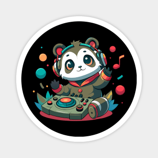 cute panda playing dj music Magnet